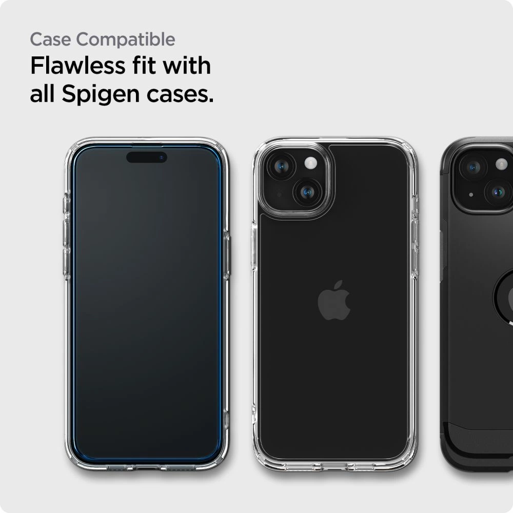 Spigen ALM Glass FC tempered glass for iPhone 15 - black 2 pcs.eng