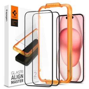 Spigen ALM Glass FC tempered glass for iPhone 15 Plus - black 2 pcs.eng