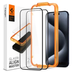 Spigen ALM Glass FC Tempered Glass for iPhone 15 Pro - Black 2 pcs.eng