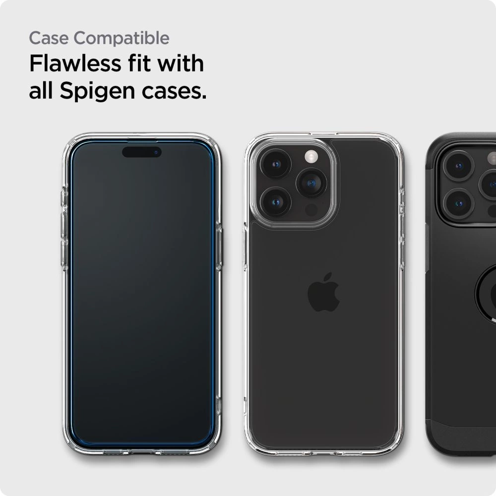Spigen ALM Glass FC Tempered Glass for iPhone 15 Pro Max - Black 2 pcs.eng