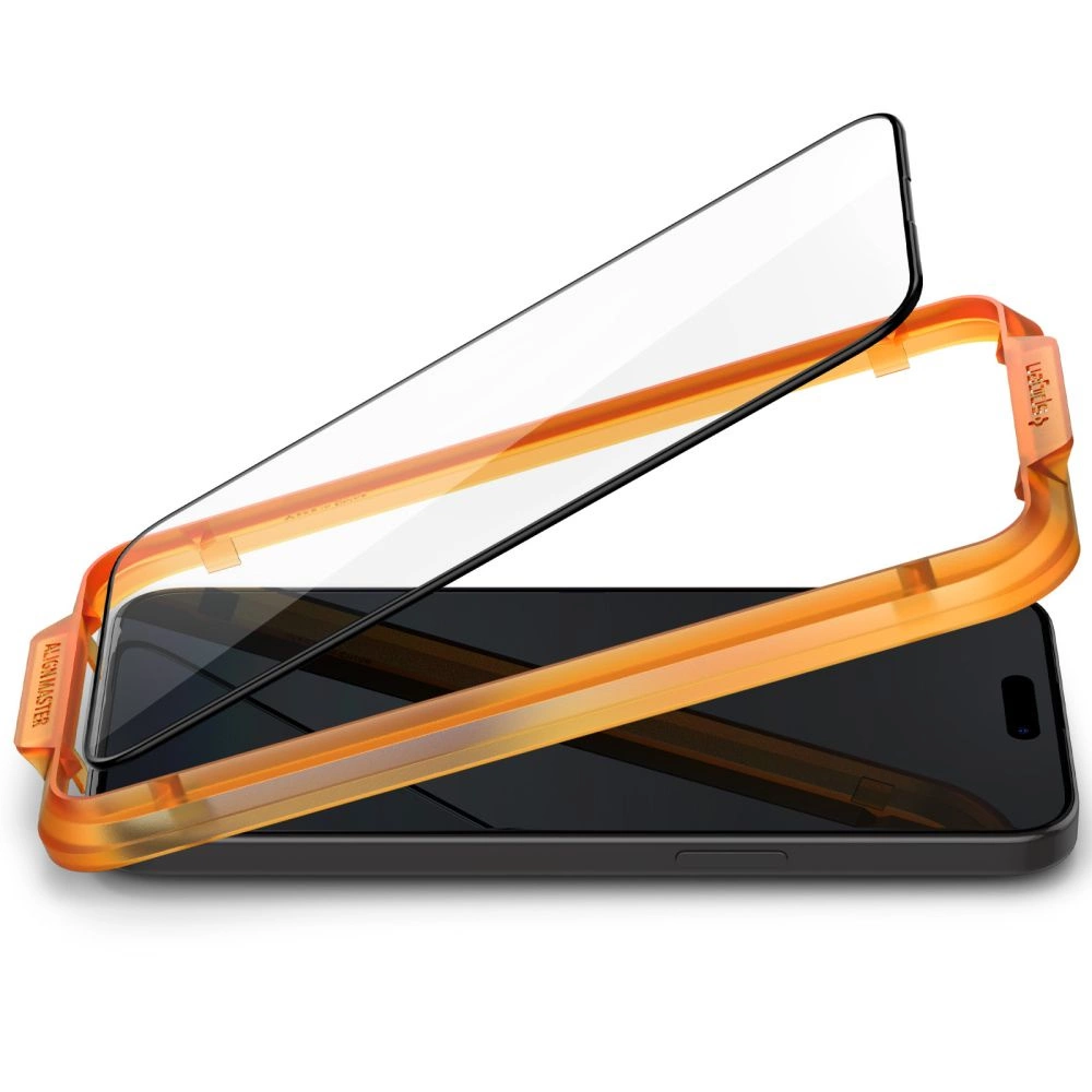 Spigen ALM Glass FC Tempered Glass for iPhone 15 Pro Max - Black 2 pcs.eng