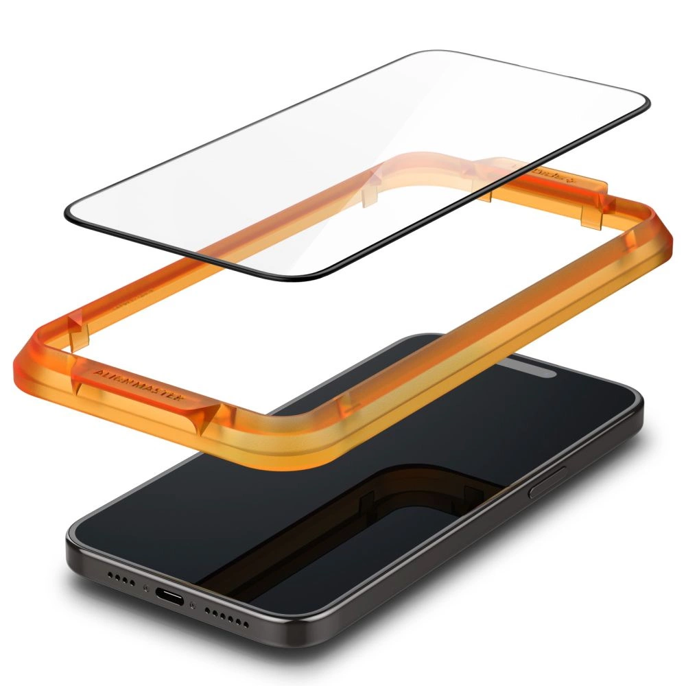 Spigen ALM Glass FC Tempered Glass for iPhone 15 Pro Max - Black 2 pcs.eng
