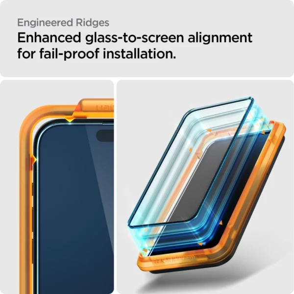 Spigen ALM Glass FC Tempered Glass for iPhone 15 Pro Max - Black 2 pcs.eng