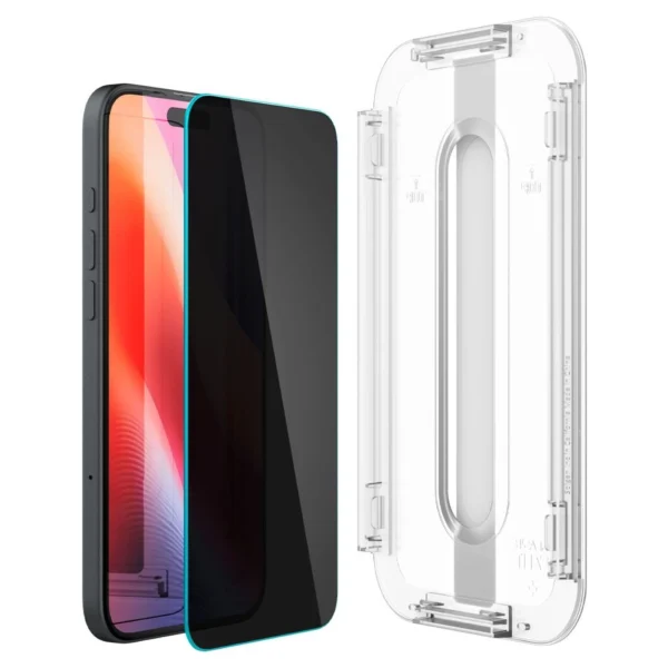 Spigen Glas.tR EzFit Privacy Tempered Glass for iPhone 15/16 with Adapter (2 pcs.)eng