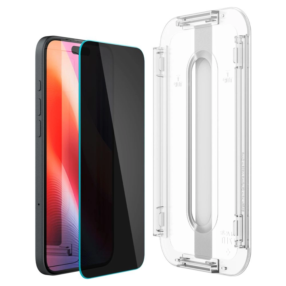 Spigen Glas.tR EzFit Privacy Tempered Glass for iPhone 15/16 with Adapter (2 pcs.)eng