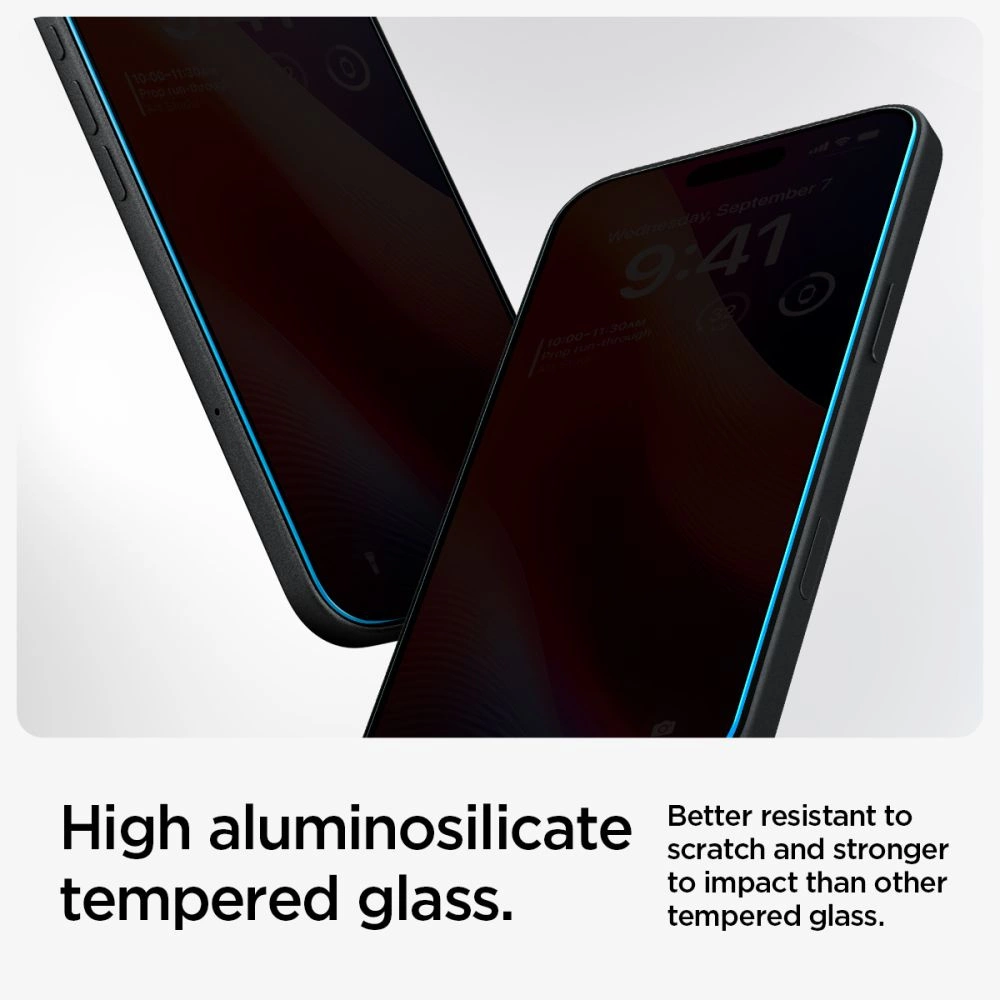 Spigen Glas.tR EzFit Privacy Tempered Glass for iPhone 15/16 with Adapter (2 pcs.)eng