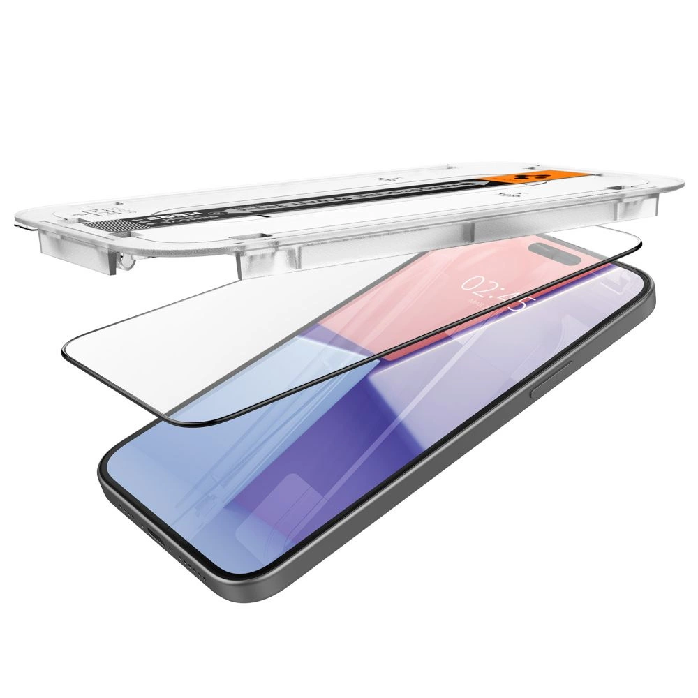 Spigen Glas.tR EZ Fit FC Tempered Glass for iPhone 15 Plus - Black 2 pcs.eng