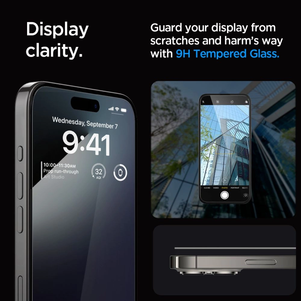 Spigen Glas.tR EZ Fit FC Tempered Glass for iPhone 15 Pro - Black 2 pcs.eng