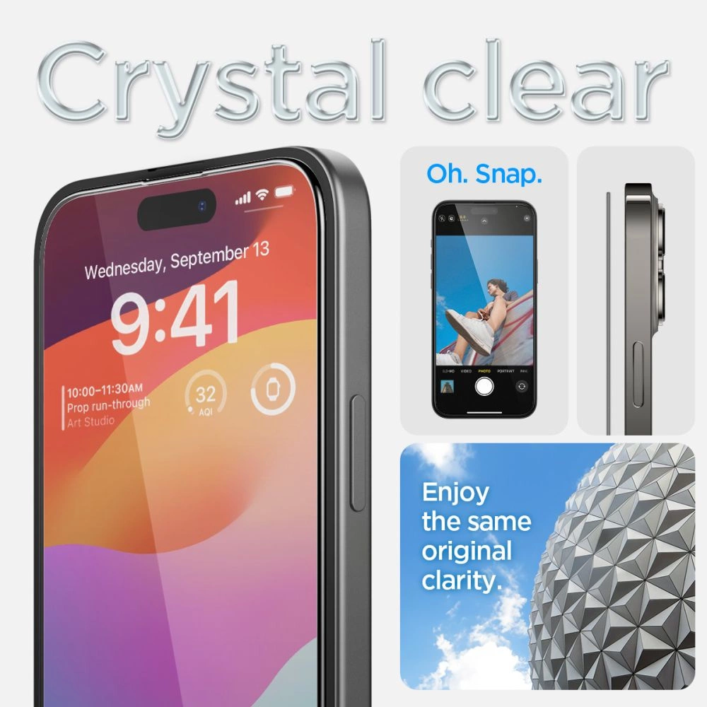 Spigen Glas.tR EZ Fit FC Tempered Glass for iPhone 15 - Blackeng