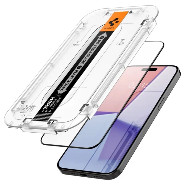 Spigen Glas.tR EZ Fit FC Tempered Glass for iPhone 15 Pro - Blackeng