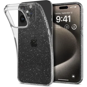 Spigen Liquid Crystal iPhone 15 Pro Max Case - Clear Glittereng