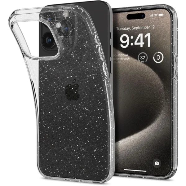 Spigen Liquid Crystal iPhone 15 Pro Max Case - Clear Glittereng