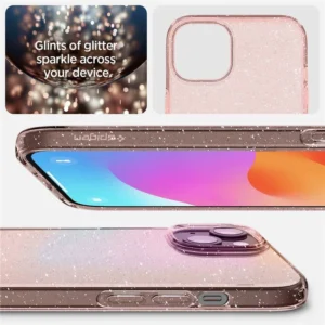 Spigen Liquid Crystal Glitter iPhone 15 Plus Case - Pink/Cleareng
