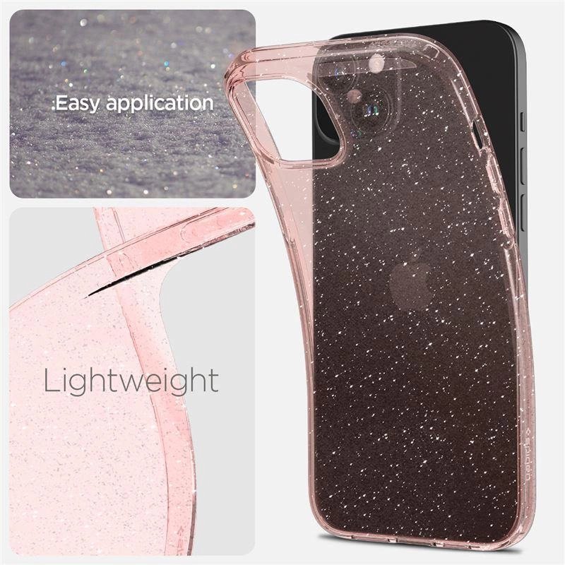 Spigen Liquid Crystal Glitter iPhone 15 Plus Case - Pink/Cleareng