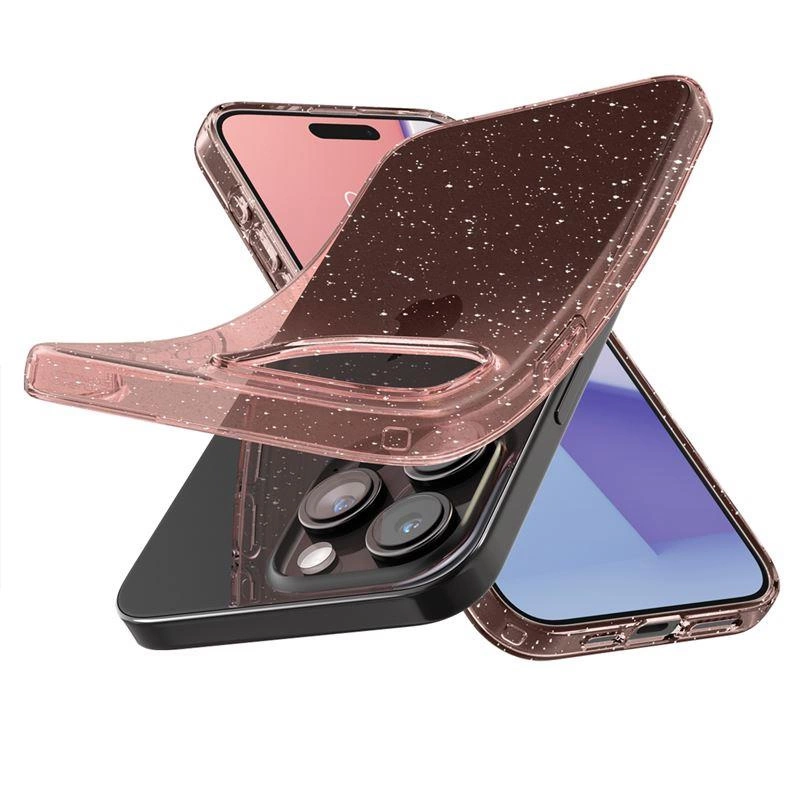 Spigen Liquid Crystal Glitter iPhone 15 Pro Max Case - Pink/Cleareng