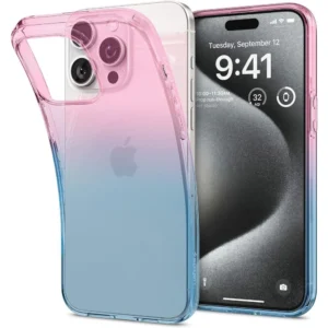 Spigen Liquid Crystal iPhone 15 Pro Case - Pink/Blueeng