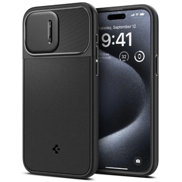 Spigen Optik Armor Mag case with MagSafe for iPhone 15 Pro - blackeng