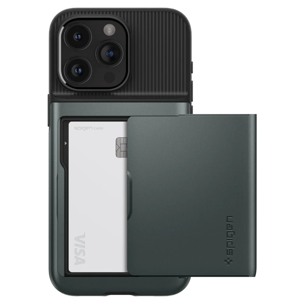 Spigen Slim Armor CS iPhone 15 Pro Case - Dark Greeneng