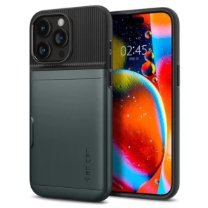 Spigen Slim Armor CS Case for iPhone 15 Pro Max - Dark Greeneng