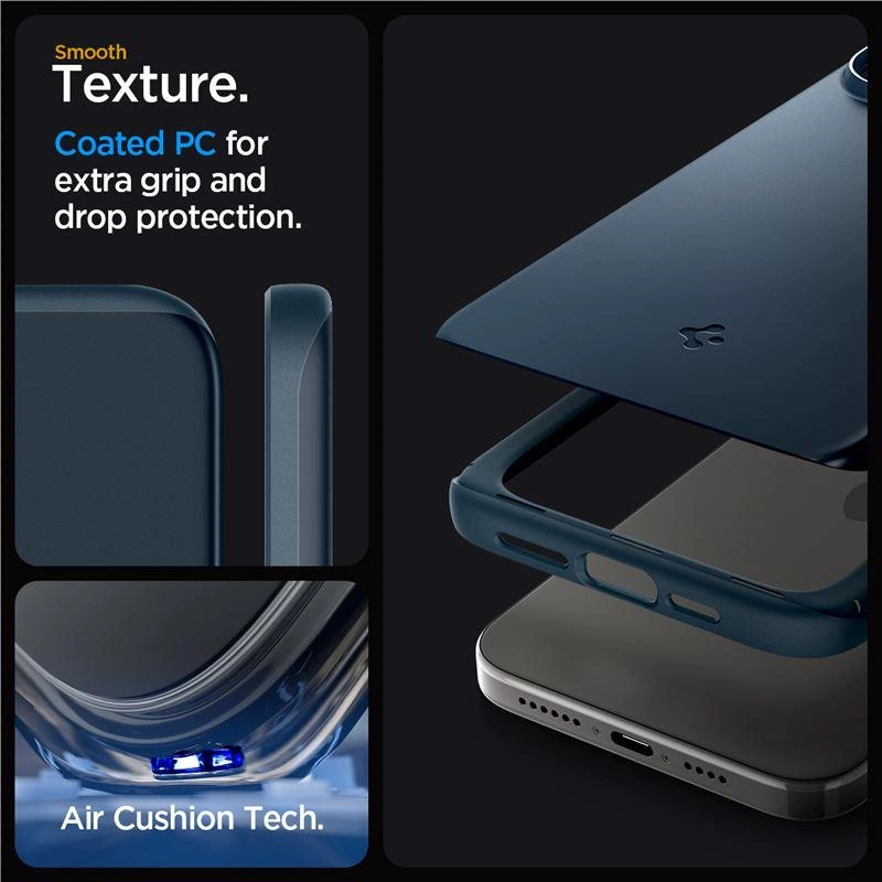 Spigen Thin Fit iPhone 15 Pro Case - Navy Blueeng