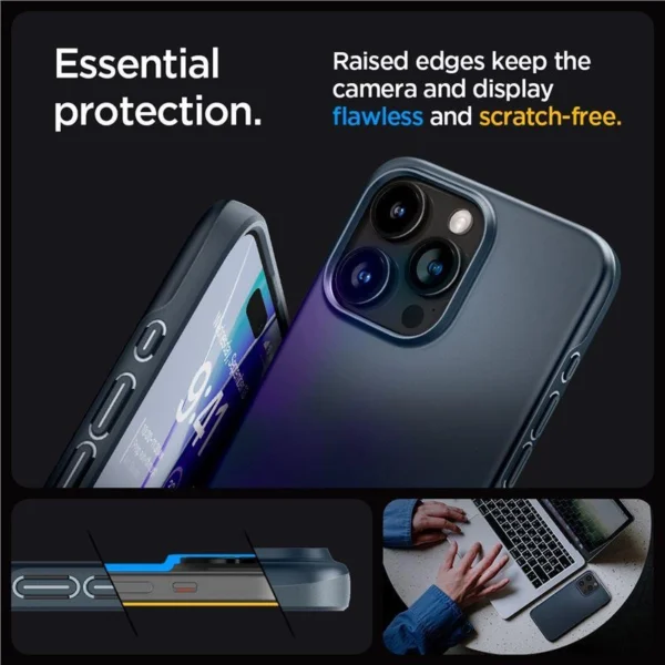 Spigen Thin Fit iPhone 15 Pro Case - Navy Blueeng