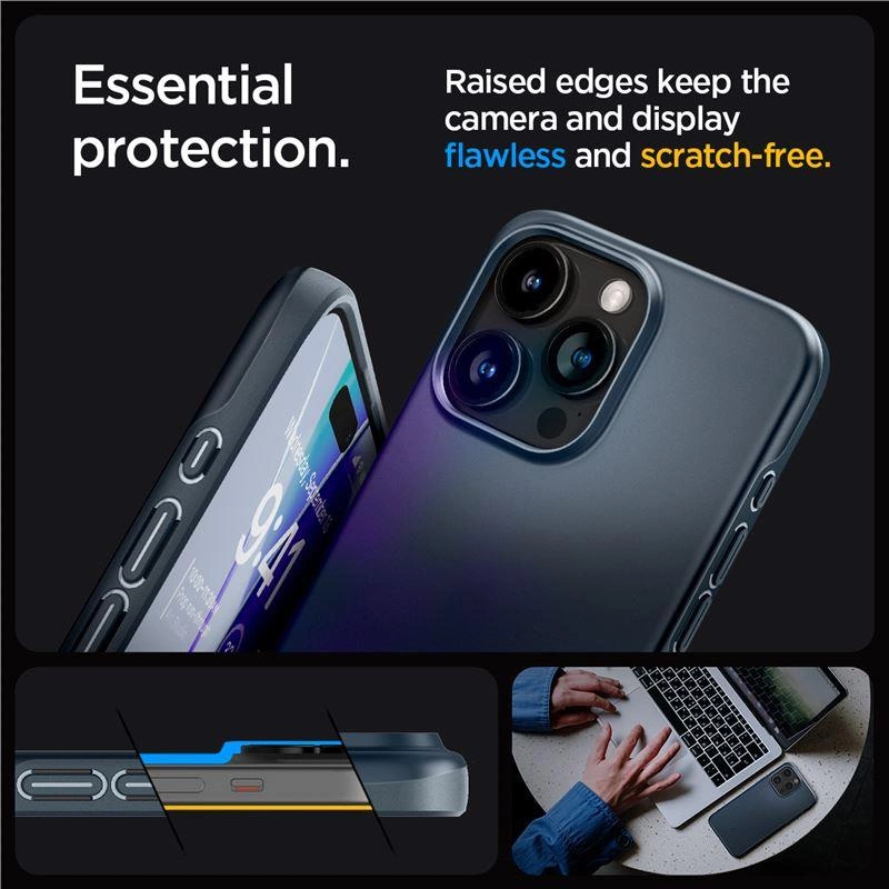 Spigen Thin Fit iPhone 15 Pro Case - Navy Blueeng