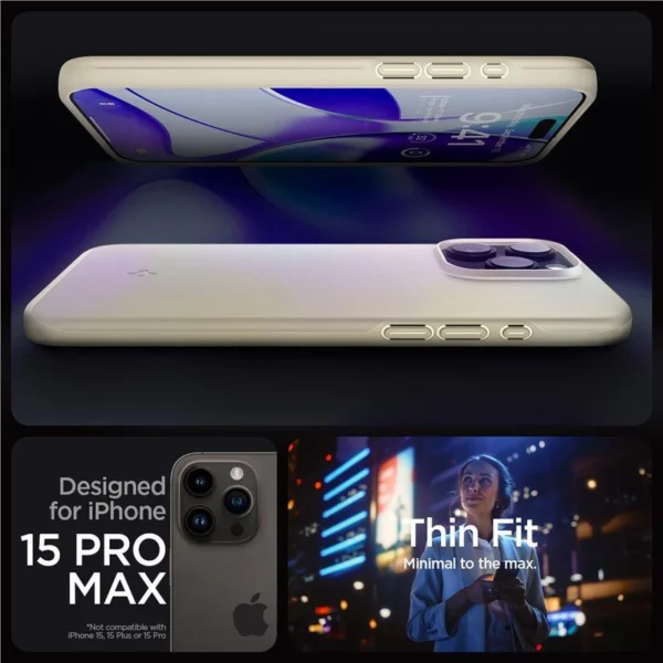 Spigen Thin Fit iPhone 15 Pro Max Case - Beigeeng