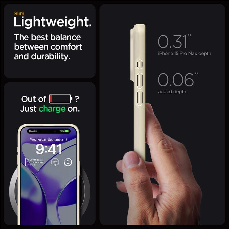 Spigen Thin Fit iPhone 15 Pro Max Case - Beigeeng