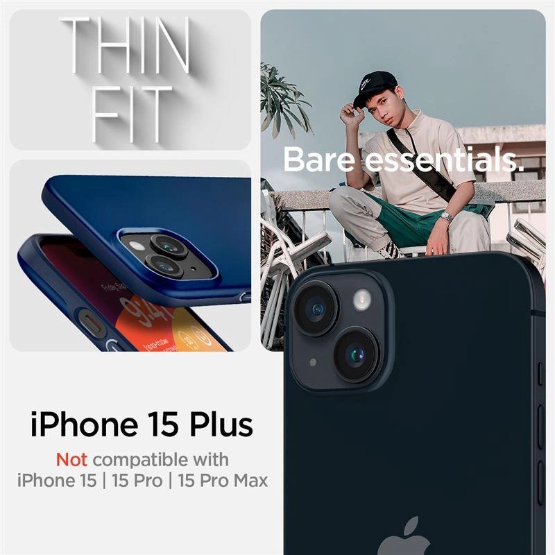 Spigen Thin Fit iPhone 15 Plus Case - Blueeng