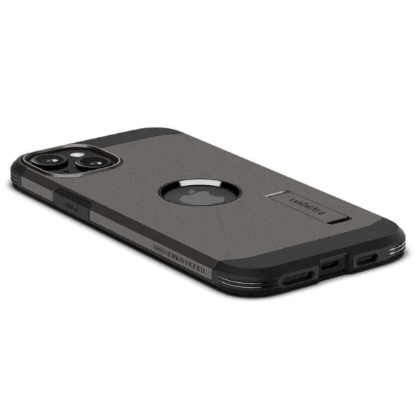 Spigen Tough Armor MagSafe Case with Stand for iPhone 15 Plus - Metallic Grayeng