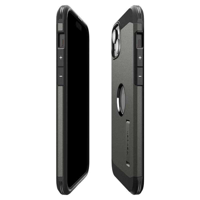 Spigen Tough Armor MagSafe Case with Stand for iPhone 15 Plus - Metallic Grayeng