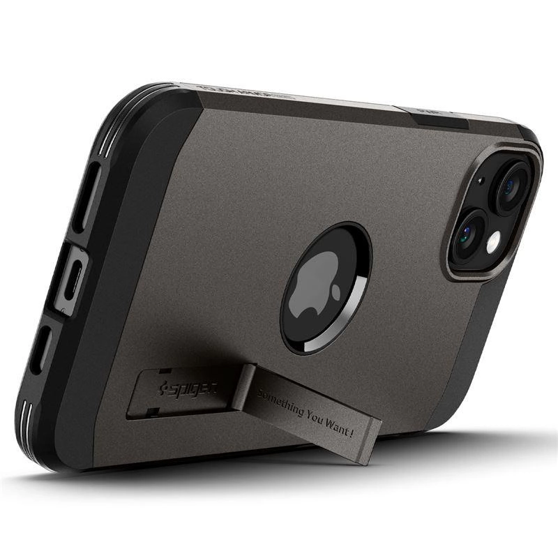 Spigen Tough Armor MagSafe Case with Stand for iPhone 15 Plus - Metallic Grayeng