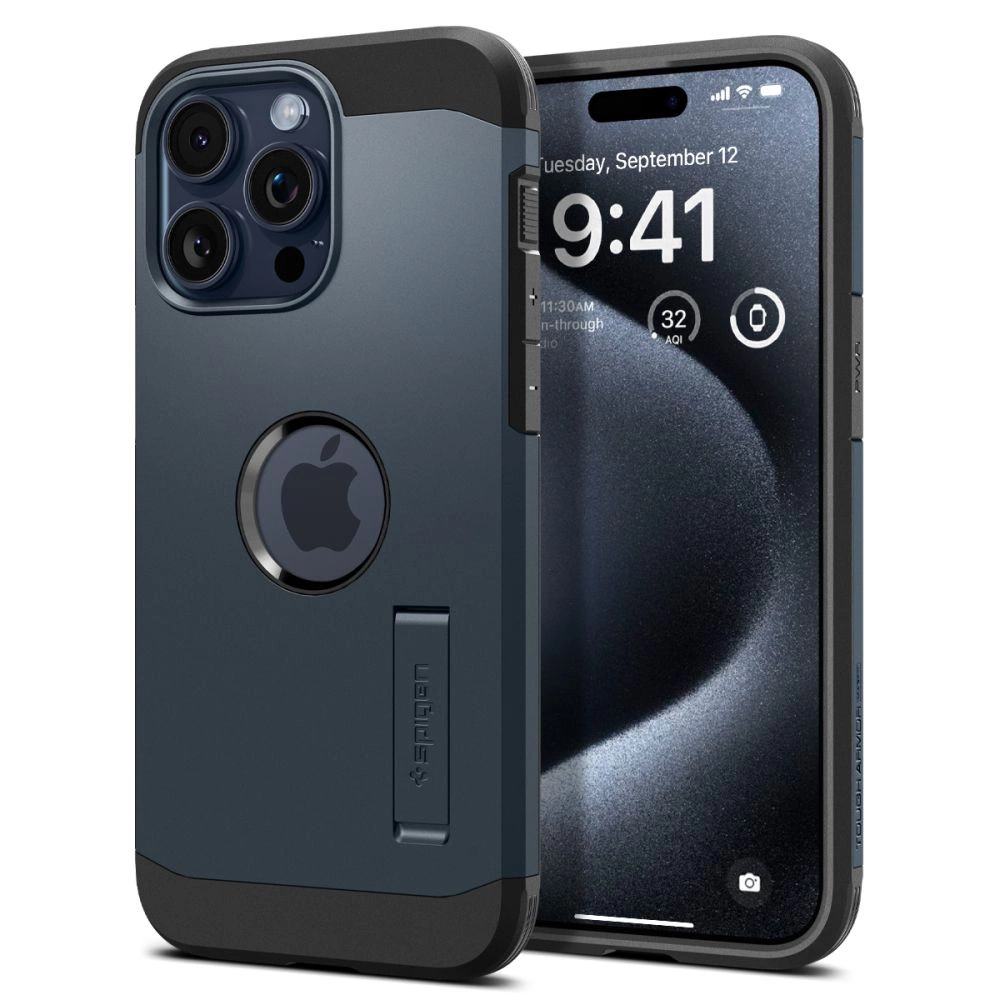 Spigen Tough Armor MagSafe iPhone 15 Pro Case - Black Metaleng