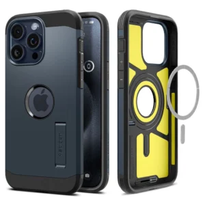 Spigen Tough Armor MagSafe iPhone 15 Pro Case - Black Metaleng