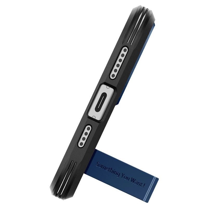 Spigen Tough Armor MagSafe Case with Stand for iPhone 15 Plus - Blueeng