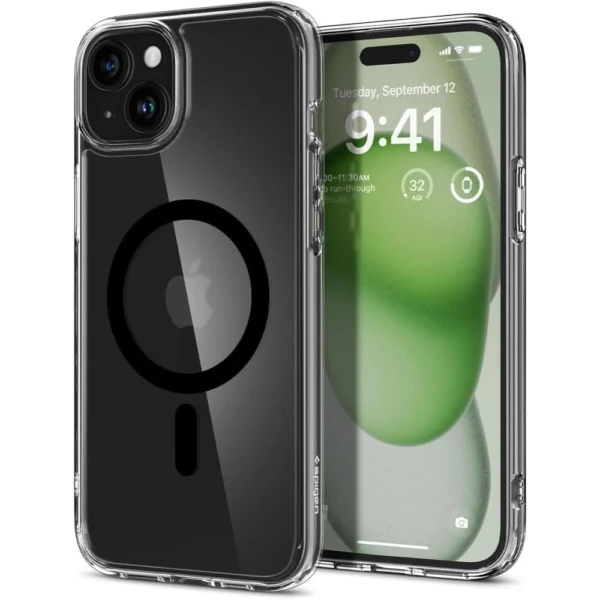 Spigen Ultra Hybrid Mag Case with MagSafe for iPhone 15 Plus - Blackeng