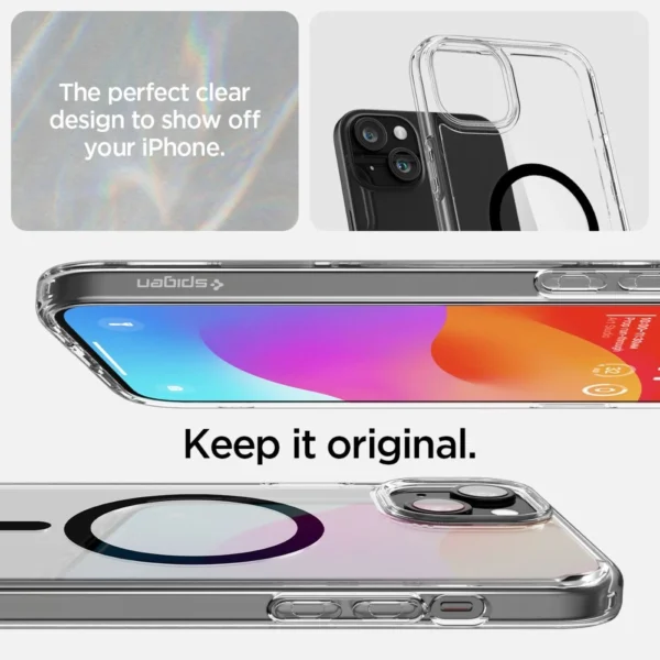 Spigen Ultra Hybrid Mag Case with MagSafe for iPhone 15 Plus - Blackeng
