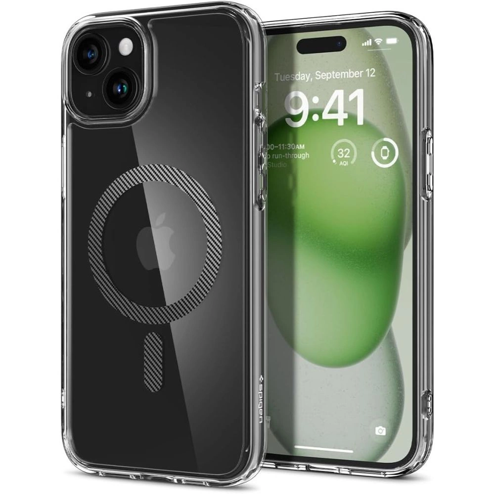 Spigen Ultra Hybrid Mag Case with MagSafe for iPhone 15 - Grayeng