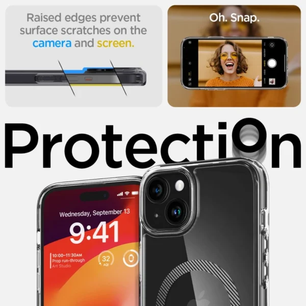 Spigen Ultra Hybrid Mag Case with MagSafe for iPhone 15 - Grayeng