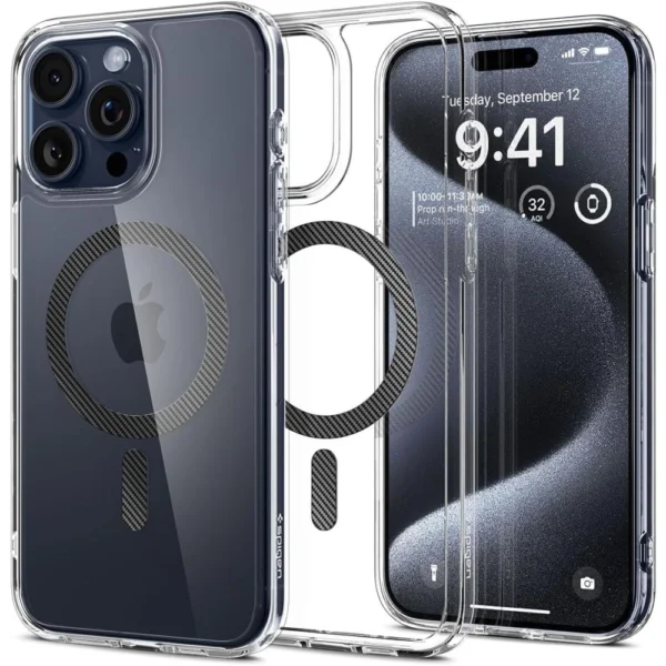 Spigen Ultra Hybrid Mag Case with MagSafe for iPhone 15 Pro - Grayeng