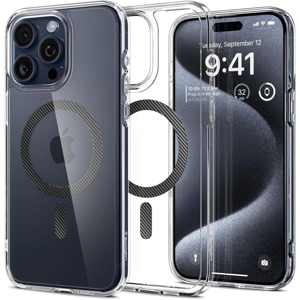 Spigen Ultra Hybrid Mag Case with MagSafe for iPhone 15 Pro - Grayeng