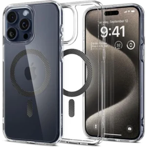 Spigen Ultra Hybrid Mag Case with MagSafe for iPhone 15 Pro Max - Grayeng