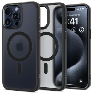 Spigen Ultra Hybrid Mag Case with MagSafe for iPhone 15 Pro - Clear Blackeng
