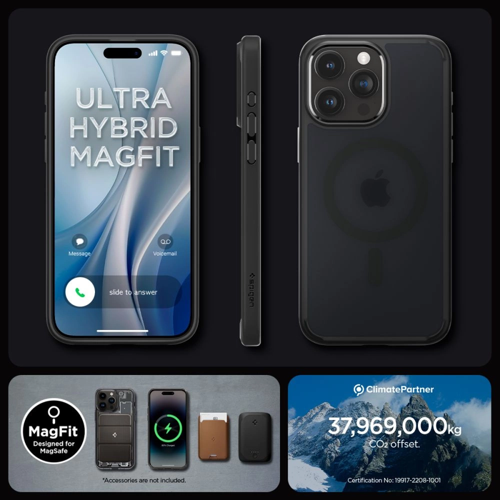 Spigen Ultra Hybrid Mag Case with MagSafe for iPhone 15 Pro - Clear Blackeng