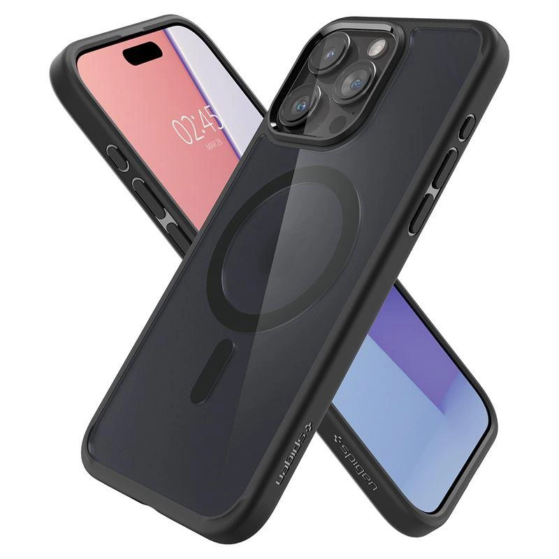 Spigen Ultra Hybrid Mag Case with MagSafe for iPhone 15 Pro Max - Clear Blackeng