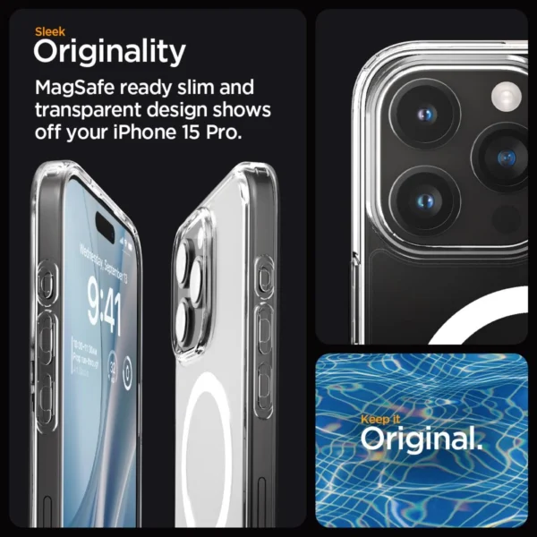Spigen Ultra Hybrid Mag Case with MagSafe for iPhone 15 Pro - Clear Matteeng
