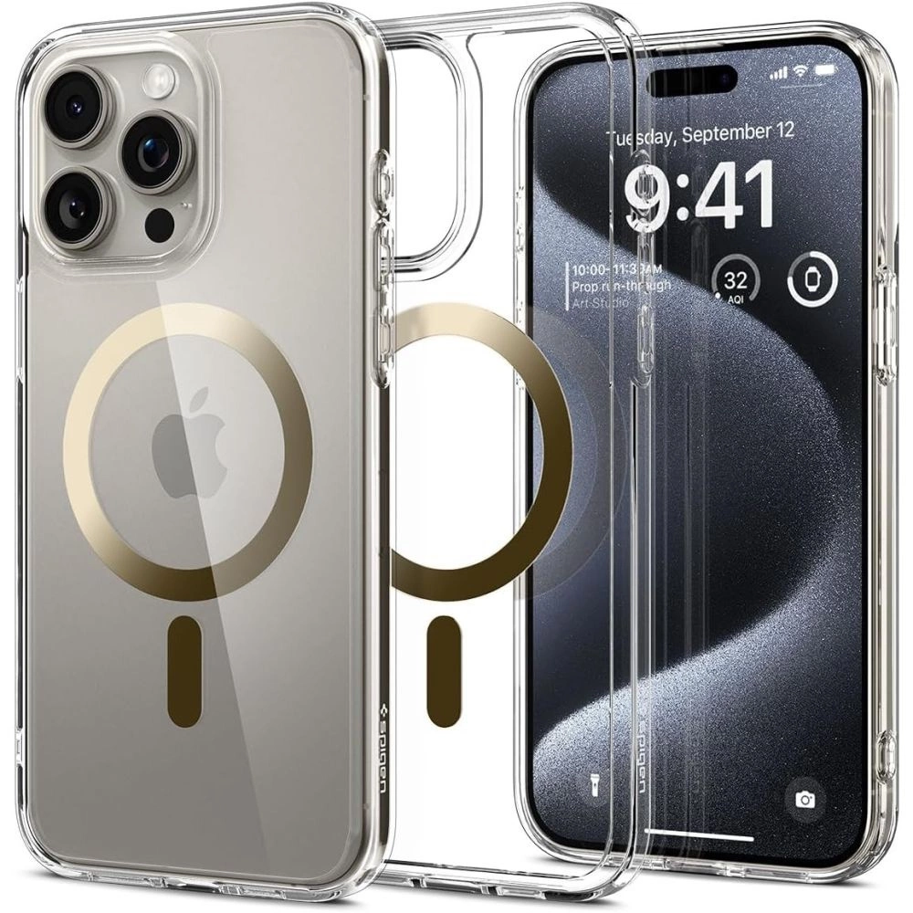 Spigen Ultra Hybrid Mag Case with MagSafe for iPhone 15 Pro - Goldeng