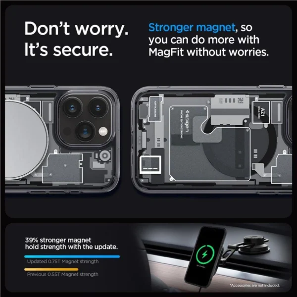 Spigen Ultra Hybrid Mag Case with MagSafe for iPhone 15 Pro - Dark Gray (Zero One Pattern)eng