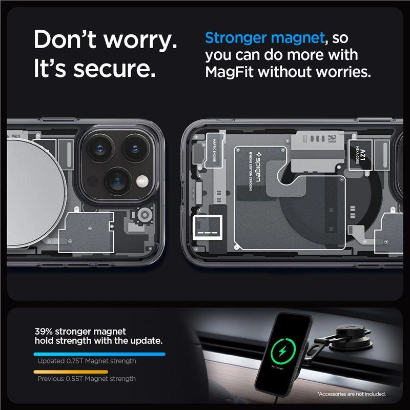 Spigen Ultra Hybrid Mag Case with MagSafe for iPhone 15 Pro - Dark Gray (Zero One Pattern)eng