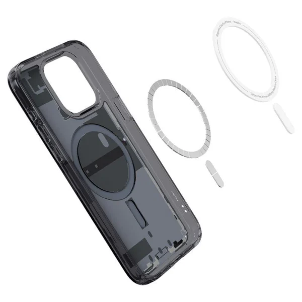 Spigen Ultra Hybrid Mag Case with MagSafe for iPhone 15 Pro - Dark Gray (Zero One Pattern)eng